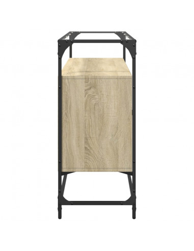 Credenza Piano Vetro Rovere Sonoma 98x35x81cm Legno Multistrato