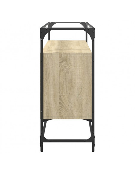 Credenza Piano Vetro Rovere Sonoma 98x35x81cm Legno Multistrato