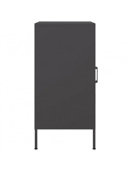 Credenza Nera 36x39x79 cm in Acciaio Laminato a Freddo