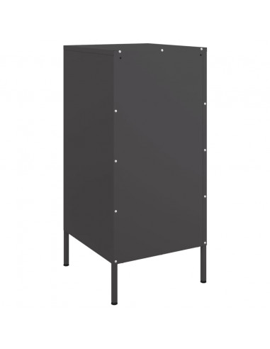 Credenza Nera 36x39x79 cm in Acciaio Laminato a Freddo