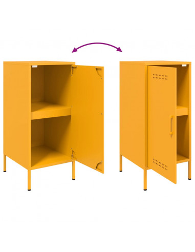 Credenze 2pz Giallo Senape 36x39x79cm Acciaio Laminato a Freddo