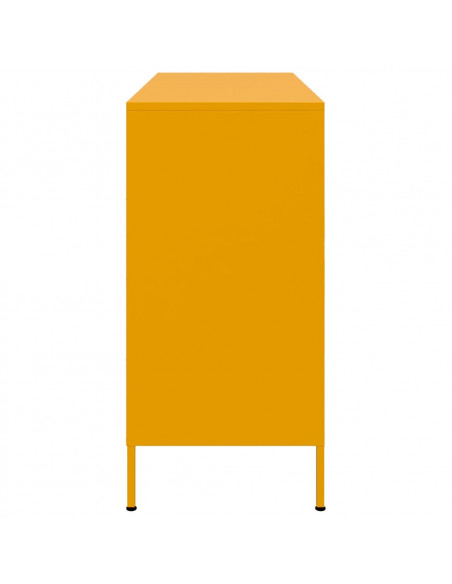 Credenza Giallo Senape 100,5x39x79 cm Acciaio Laminato a Freddo