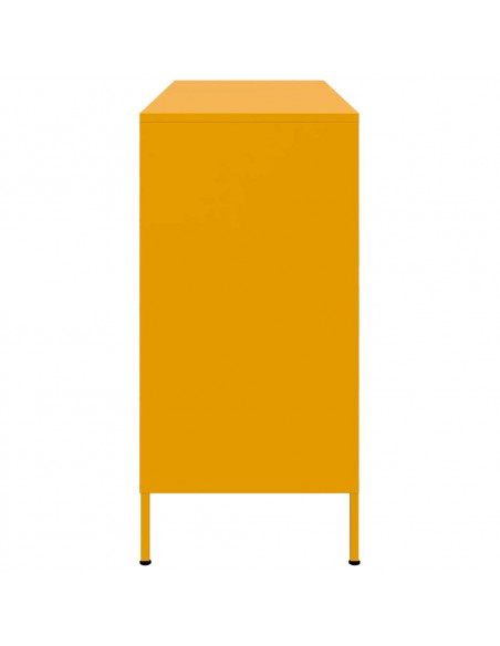 Credenza Giallo Senape 100,5x39x79 cm Acciaio Laminato a Freddo
