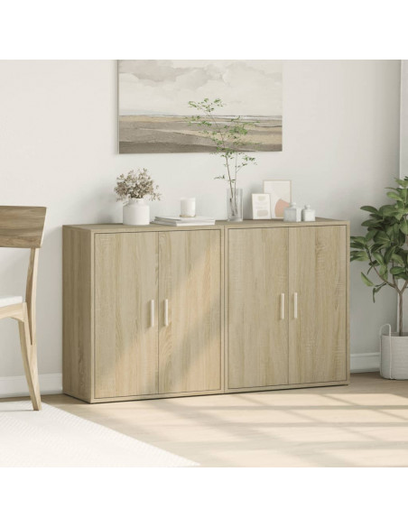 Credenze 2 pz Rovere Sonoma 60x31x70 cm in Legno Multistrato