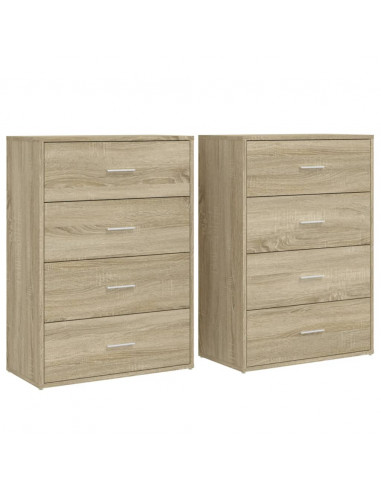 Credenze 2 pz Rovere Sonoma 60x31x84 cm in Legno Multistrato