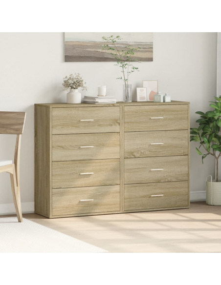 Credenze 2 pz Rovere Sonoma 60x31x84 cm in Legno Multistrato