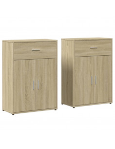 Credenze 2 pz Rovere Sonoma 60x30x84 cm in Legno Multistrato 2