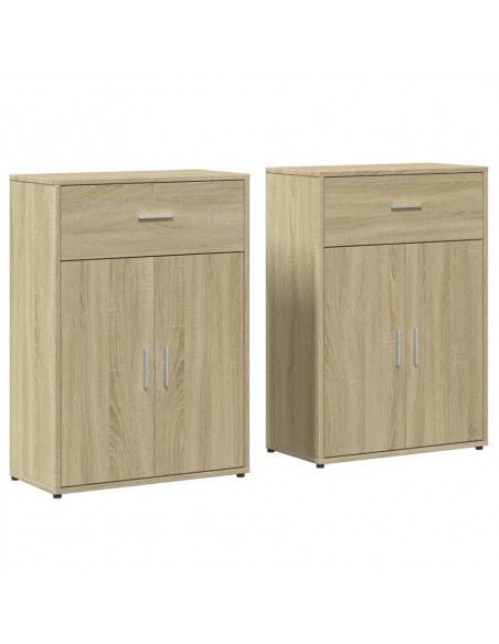 Credenze 2 pz Rovere Sonoma 60x30x84 cm in Legno Multistrato