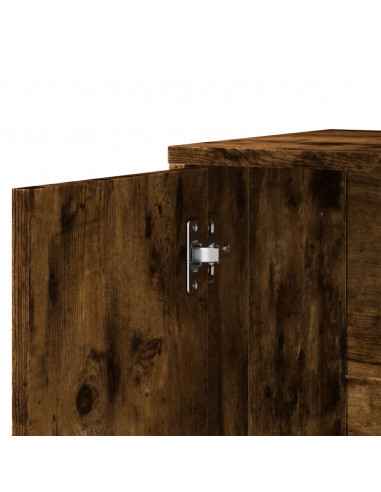 Credenze 2 pz Rovere Fumo 60x31x70 cm in Legno Multistrato