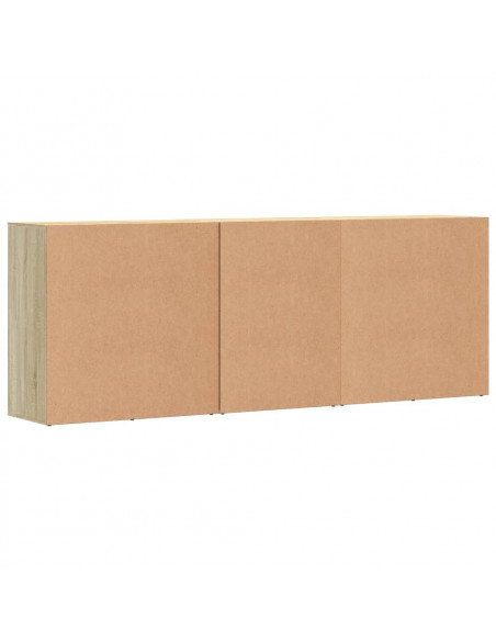 Credenze 3 pz Rovere Sonoma in Legno Multistrato
