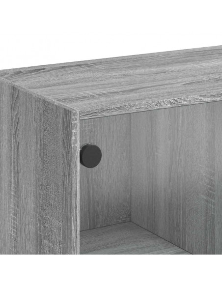 Credenza Grigio Sonoma 102x37x75,5 cm in Legno Multistrato