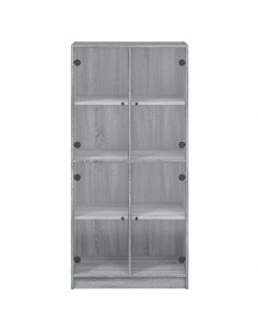 Credenza con Ante Grigio Sonoma 68x37x142 cm Legno Multistrato 2