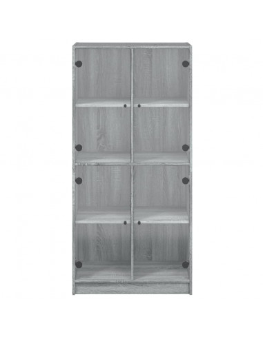 Credenza con Ante Grigio Sonoma 68x37x142 cm Legno Multistrato