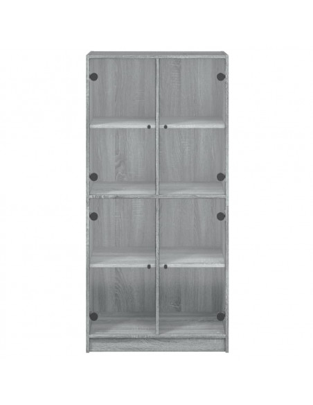 Credenza con Ante Grigio Sonoma 68x37x142 cm Legno Multistrato