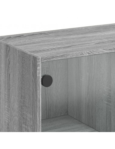 Credenza con Ante Grigio Sonoma 68x37x142 cm Legno Multistrato