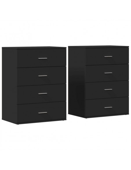 Credenze 2 pz Nere 60x39x80 cm in Legno Multistrato