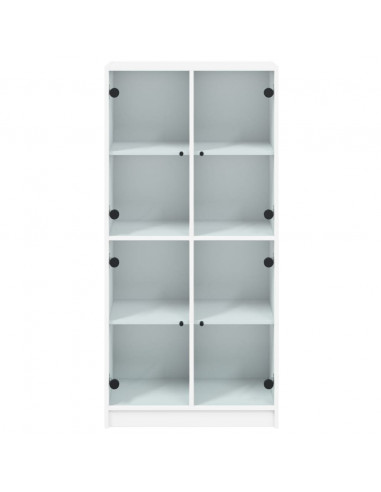 Credenza con Ante Bianca 68x37x142 cm Legno Multistrato