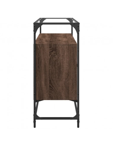 Credenza Piano Vetro Rovere Marrone 98x35x81 Legno Multistrato