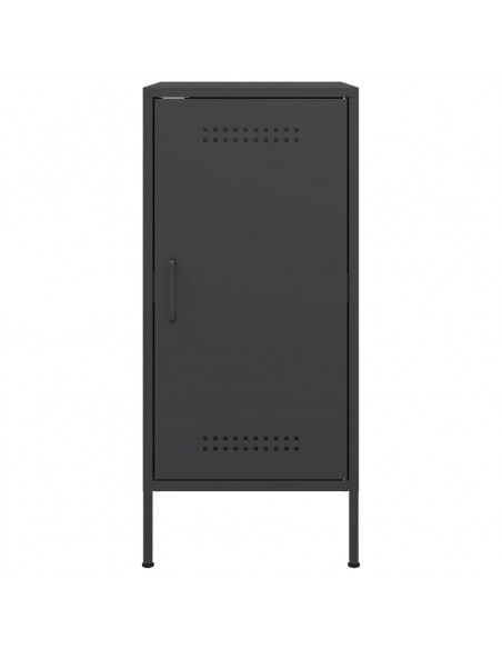 Credenze 2pz Nere 36x39x79 cm in Acciaio Laminato a Freddo
