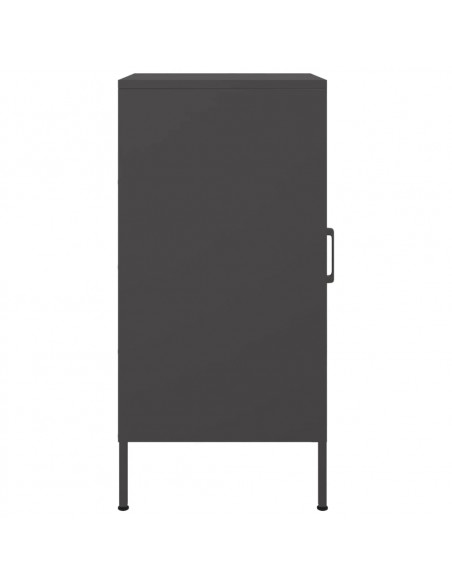 Credenze 2pz Nere 36x39x79 cm in Acciaio Laminato a Freddo