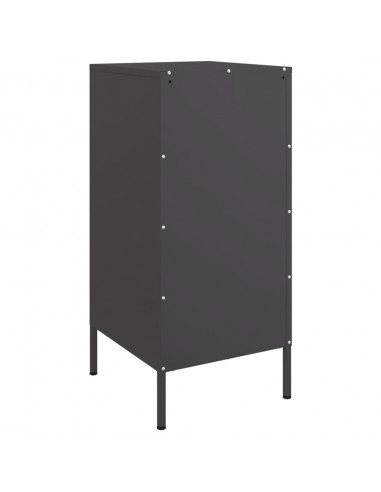 Credenze 2pz Nere 36x39x79 cm in Acciaio Laminato a Freddo