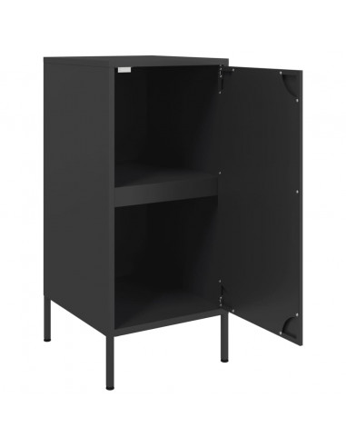 Credenze 2pz Nere 36x39x79 cm in Acciaio Laminato a Freddo