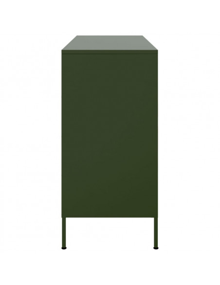 Credenza Verde Oliva 100,5x39x79cm in Acciaio Laminato a Freddo