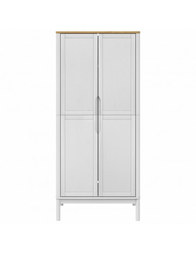 Armadio FLORO Bianco 77x53x171 cm in Legno Massello di Pino