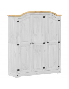 Armadio Corona Bianco 151,5x52x186 cm in Legno Massello di Pino 2