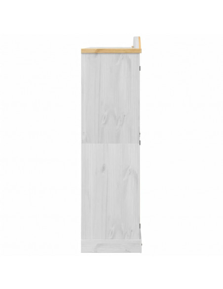 Armadio Corona Bianco 151,5x52x186 cm in Legno Massello di Pino