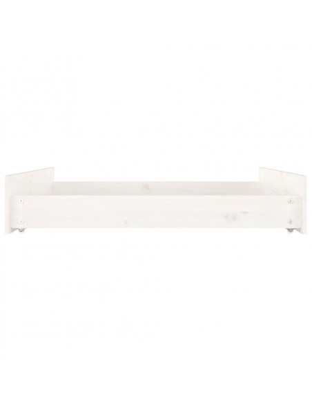 Cassettoni da Letto 2 pz Bianchi in Legno Massello di Pino