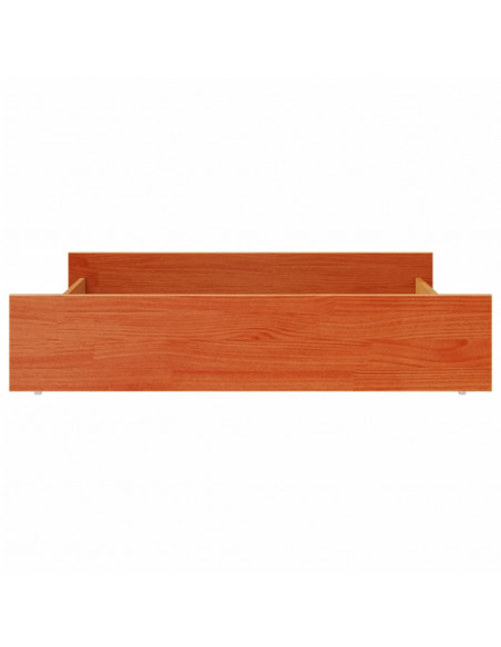 Cassetti per Letto 2pz Marrone Cera in Legno Massello di Pino