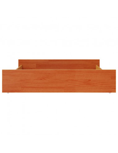 Cassetti per Letto 2pz Marrone Cera in Legno Massello di Pino