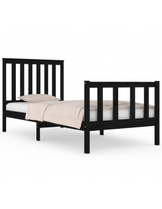 Giroletto in Legno Massello Nero 75x190 cm Small Single 2