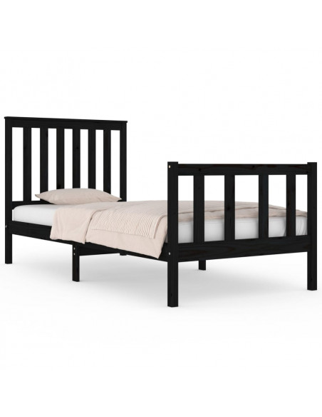 Giroletto in Legno Massello Nero 75x190 cm Small Single