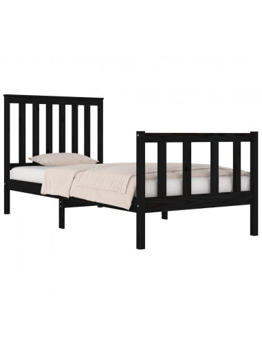 Giroletto in Legno Massello Nero 75x190 cm Small Single