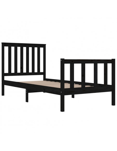 Giroletto in Legno Massello Nero 75x190 cm Small Single