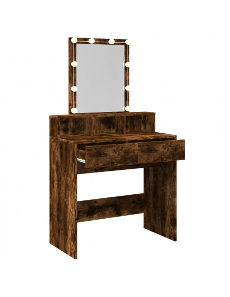 Toeletta con LED Rovere Fumo 80x41x144,5 cm