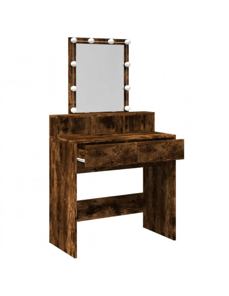 Toeletta con LED Rovere Fumo 80x41x144,5 cm