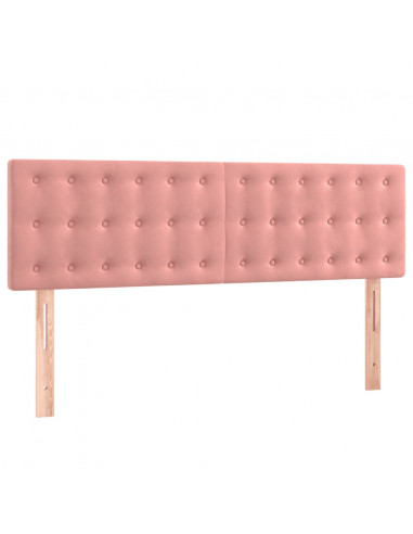 Giroletto a Molle con Materasso Rosa 140x190 cm in Velluto