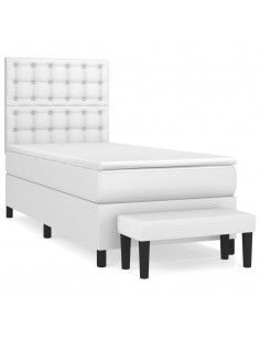 Giroletto a Molle con Materasso Bianco 100x200 cm in Similpelle 2