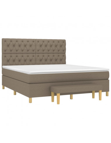 Giroletto a Molle con Materasso Tortora 160x200 cm in Tessuto