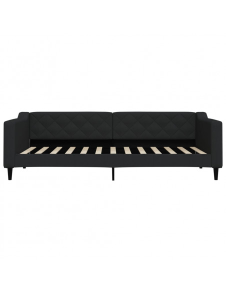 Letto da Giorno Nero 90x200 cm in Tessuto