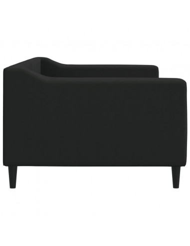Letto da Giorno Nero 90x200 cm in Tessuto