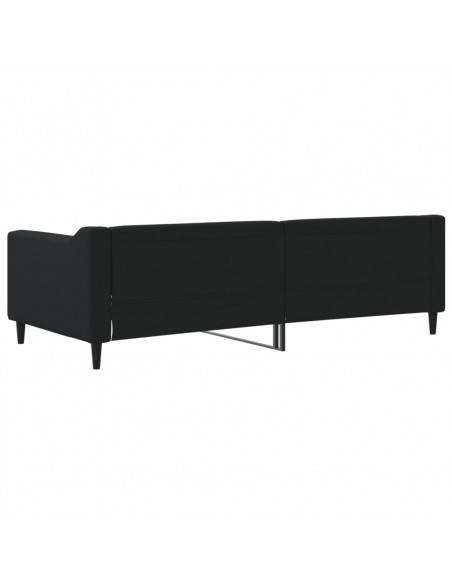 Letto da Giorno Nero 90x200 cm in Tessuto