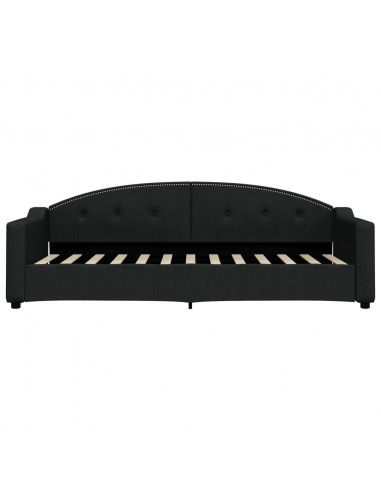 Divano Letto Estraibile con Cassetti Nero 80x200 cm in Tessuto