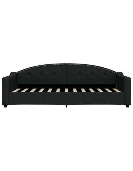 Divano Letto Estraibile con Cassetti Nero 80x200 cm in Tessuto
