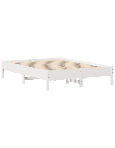Letto senza Materasso Bianco 150x200 cm Legno Massello di Pino