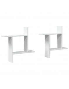 Mensole a Muro 2 pz Bianche 50x12x50 cm in Truciolato 2