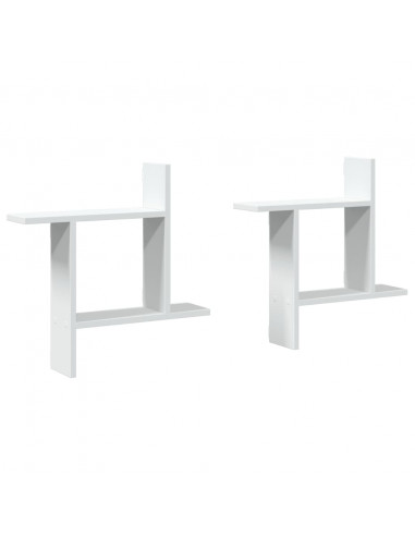 Mensole a Muro 2 pz Bianche 50x12x50 cm in Truciolato
